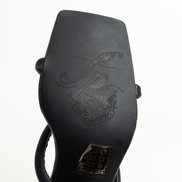 ✨ Free People Parker Double Strap Pillow Heels Square Toe Chunky Sandals Black - Picture 12 of 15